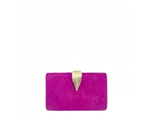 Bolso Clutch Hoja Efecto Ante